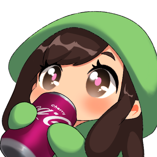 achi sipping cherry cola